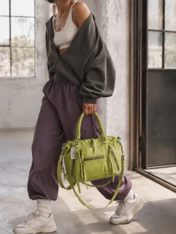Free People We The Free Leather Baby Emerson Bag in Matcha Green NWT - Image 4