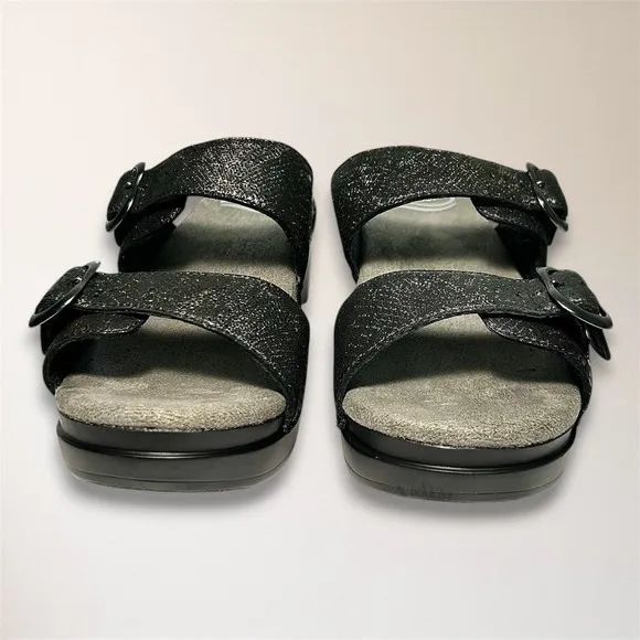 Dansko Womens‎ EU 38 US 7.5-8 Metallic Snake Leather Slide Wedge Sandals Comfort - Image 11