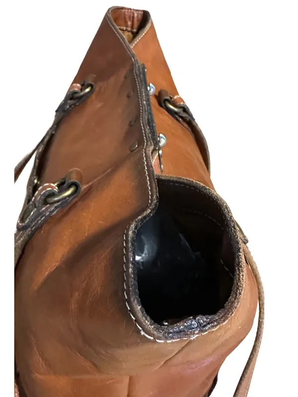 Patricia Nash Cognac Brown Leather Benvenuto Large Shoulder Bag - Image 7
