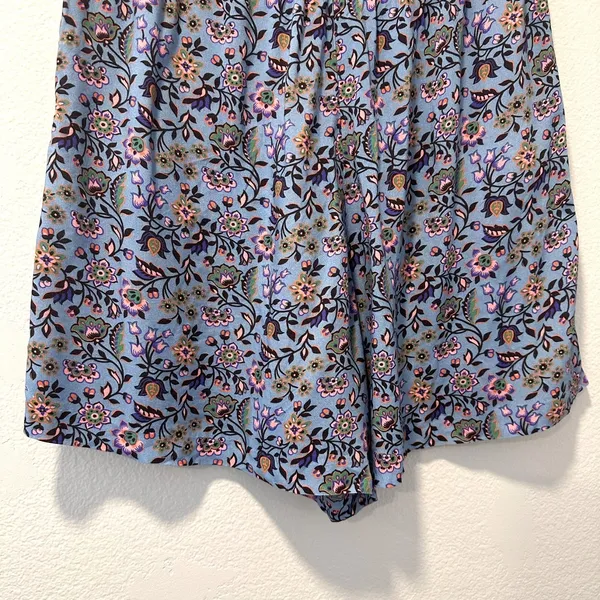 Boden Size-8/UK-12 Blue Ruched Waistband‎ Shorts Dusty Oriental Meadow - Image 11