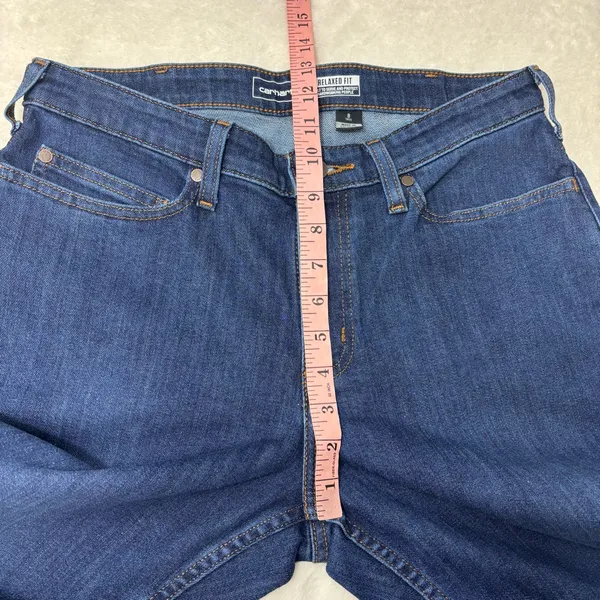Carhartt Rugged Flex Relaxed Mid‎ Rise Fit Dark Blue Straight Leg Jeans Size 8T - Image 8