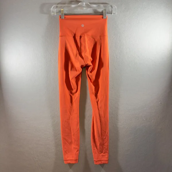 458 | Lululemon Womens 2 High Rise 25" Inseam Athletic Leggings Orange‎ - Image 2