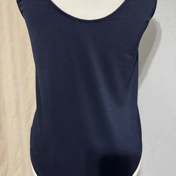 Zara W&B Collection Navy‎ Blue Scoop Neck Spaghetti Strap Tank Top Size M - Image 4