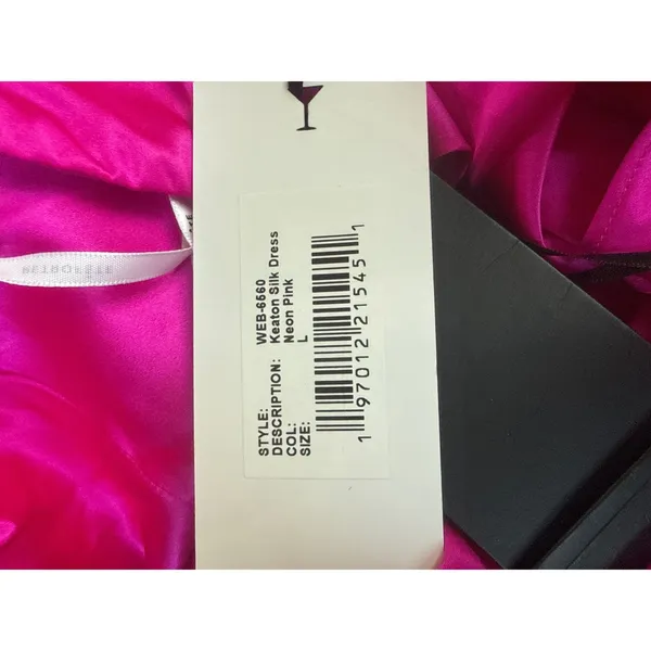 Retrofête Keaton Silk Maxi Dress Neon Pink Size‎ L NWT - Image 8