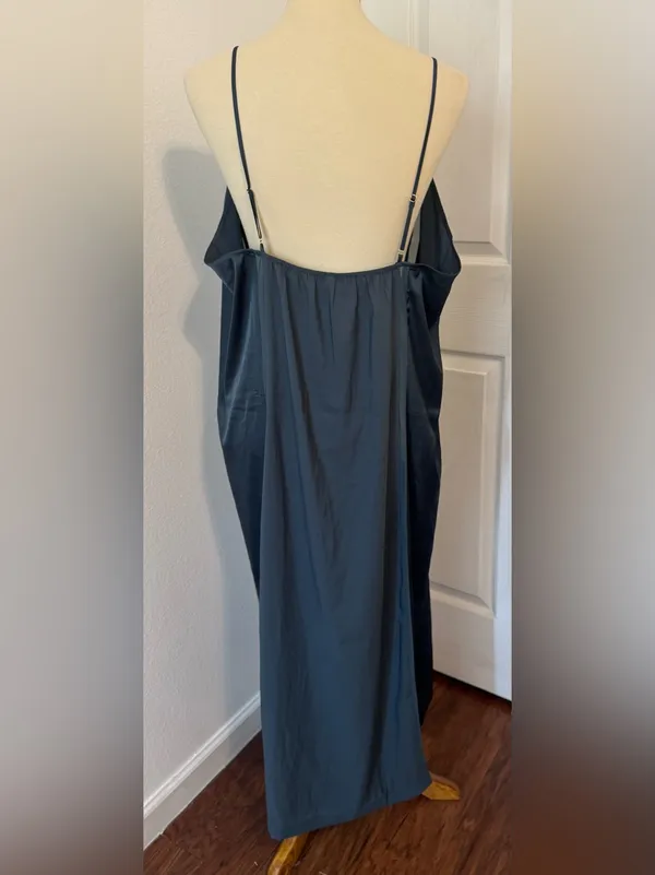 Soma Satin Shine Gown Nightgown Sleep Lightweight Soft Smooth Deep Teal NWT XL - Image 3