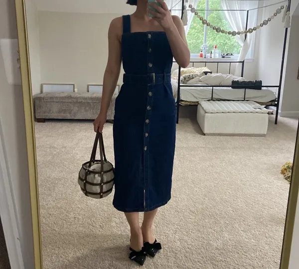 H&M dark denim midi dress. S - Image 13