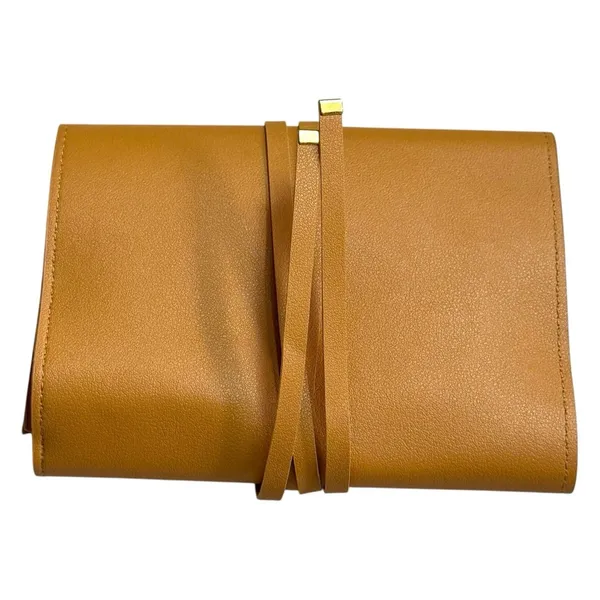 Glass Ladder Co Katherine Tech Travel Pouch Organizer Roll Up Honey Leather 7x5" - Image 4