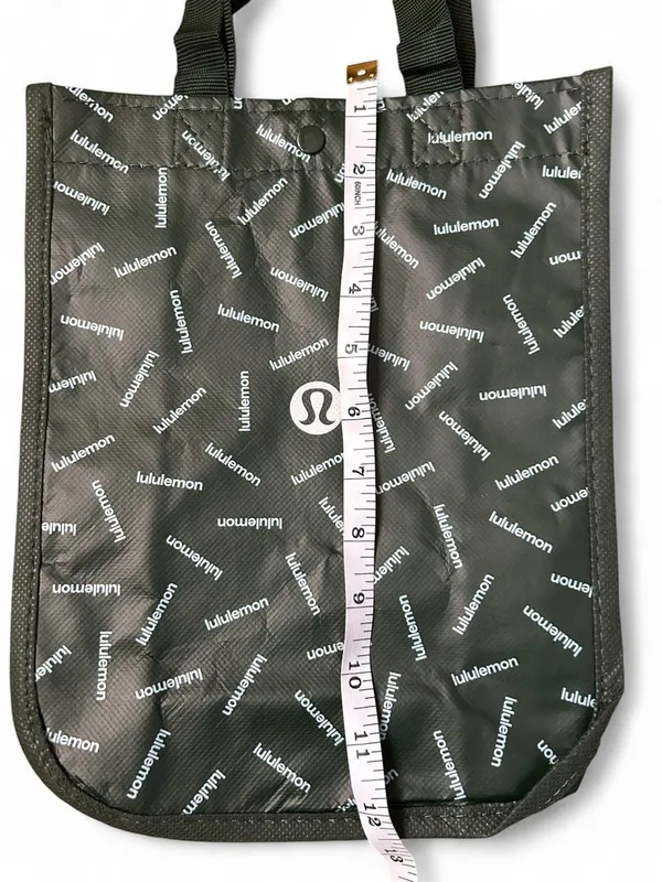 Lululemon Black Logo Tote Bag Reusable Shopper Minimal Gym Aesthetic Carryall OS - Image 3
