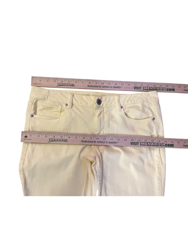 American Eagle Skinny Jeans Womens 14 Low Rise Butter Yellow Stretch Denim - Image 11