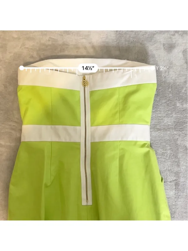 NEW Antonio Melani Strapless Dress Size 6 Lime Green White - Image 4