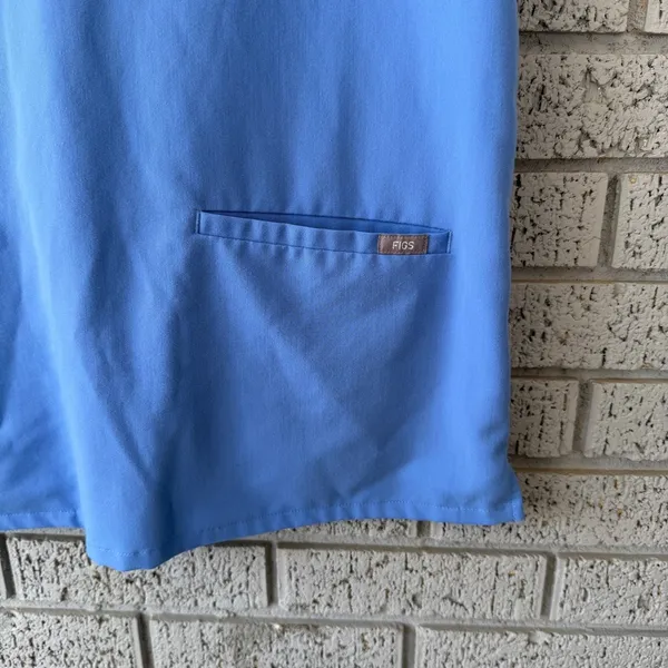 Figs Casma Three Pocket Scrub Top Size L Ceil Blue Hospital Uniform Nurse - Image 7