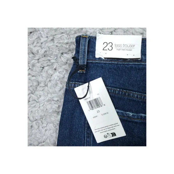 7 For All Mankind Tess Trouser Jeans High Rise Straight Relaxed Blue Size 23 - Image 4