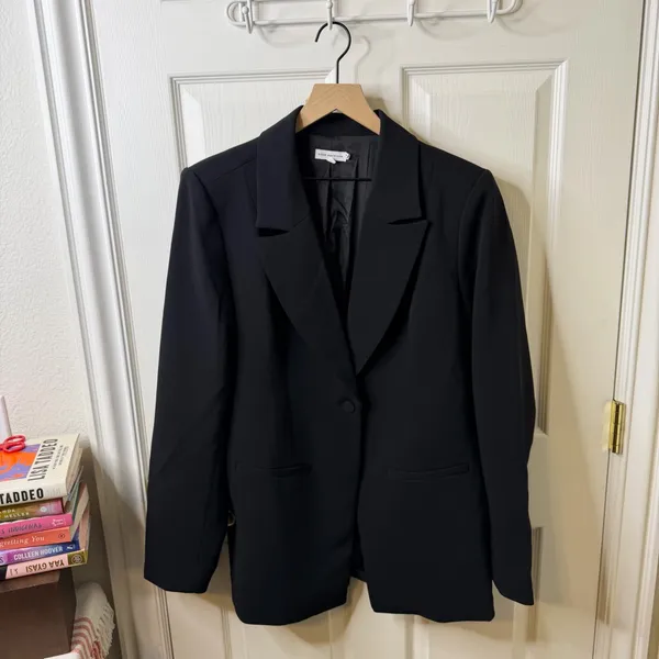 Good American Classic Sculpted Blazer Black Single Button Womens Size 4 / XL‎ - Image 5
