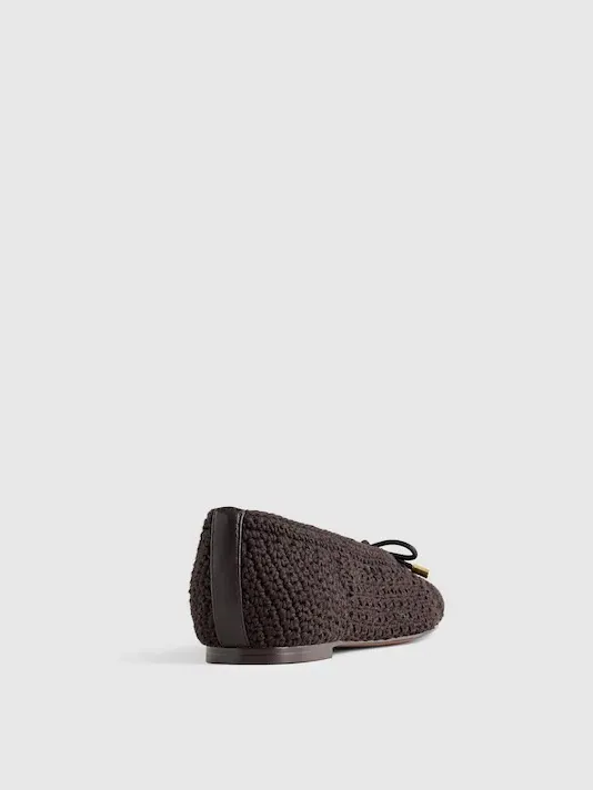 Madewell The Hester Flat in Crochet Roasted Espresso Brown Size 10 - Image 3