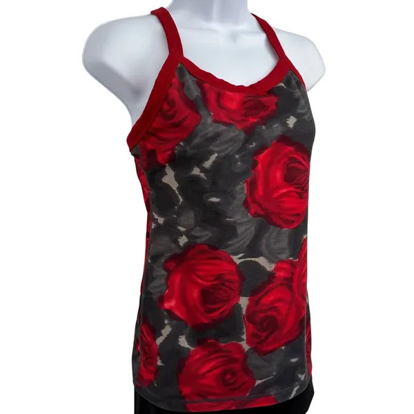 Lululemon Tank Top Women 6 Red Rose Print Racerback Shelf Bra Rare Gym‎ Yoga - Image 3