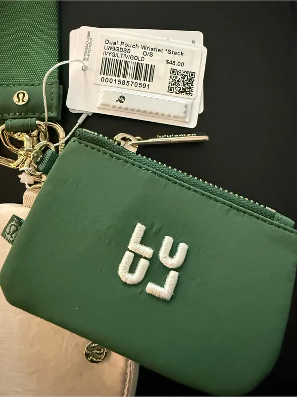 Lululemon Athletica NWT Dual Pouch Wristlet Stack w/Gold - Image 4