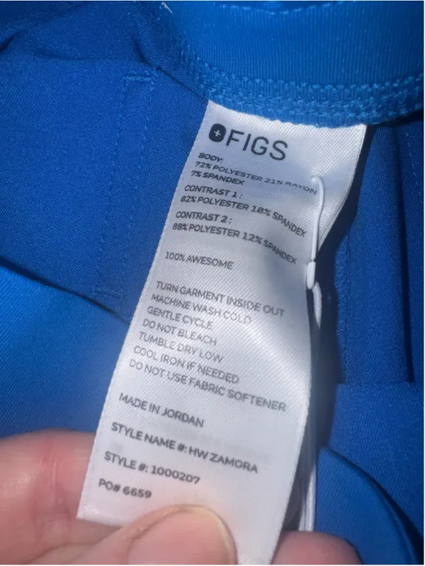FIGS Zamora High Waisted Jogger Scrub Pants Blue Size XS - Image 2