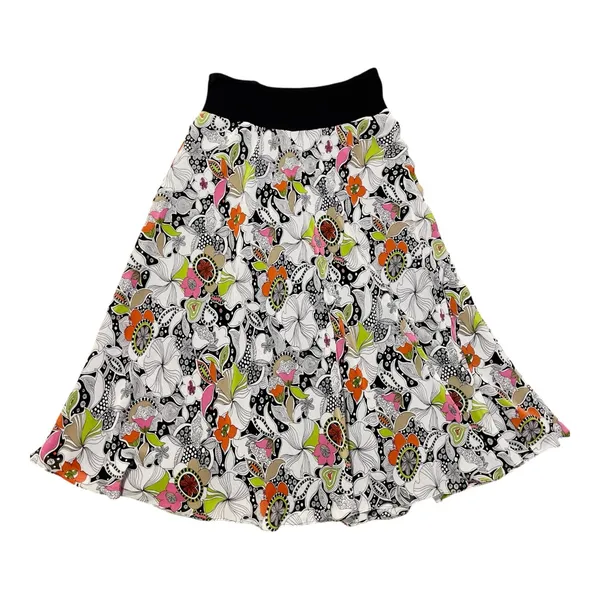Vtg Evan Picone Chiffon Maxi Skirt Sz M Retro Psychedelic Floral Boho Festival - Image 3