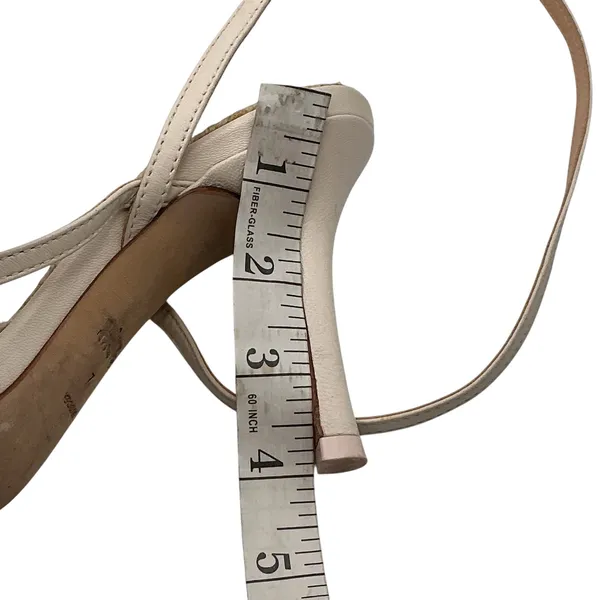 Coach Womens Strappy Leather Espadrille Stiletto Sandals Cream Square Toe Size 7 - Image 5