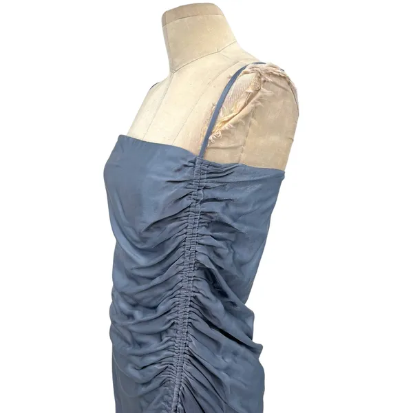 Shona Joy Lily Bias Ruched Midi Dress Blue Smoke Size‎ US 6 - Image 9