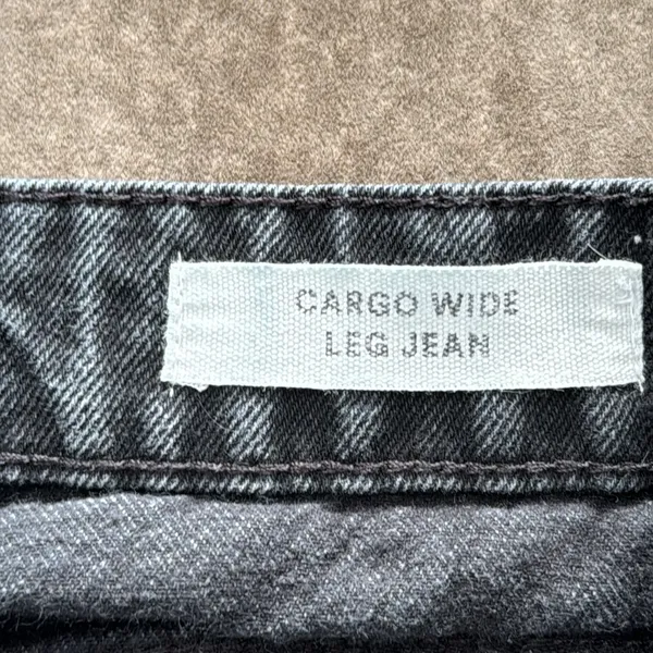 Cotton On cargo wide leg jean. 30”inseam. Color- black. Size- 2 - Image 5