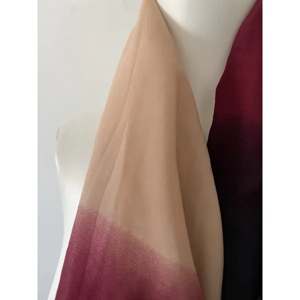 Charming Charlie Ombré Dyed Rectangular Scarf Burgundy Navy Peach GUC - Image 6