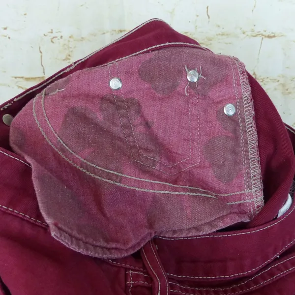 Lucky Brand Snapper Jean Womens 4 27 Burgundy USA Flare Low Rise Y2K F1RG020 - Image 14