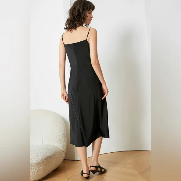 NWT J.ING Satin Draped Slip Midi Dress - Image 5