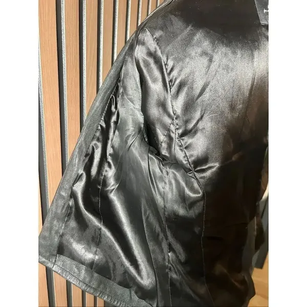 7 For all Mankind Women Rumble Leather Jacket Size S black moto style short - Image 9