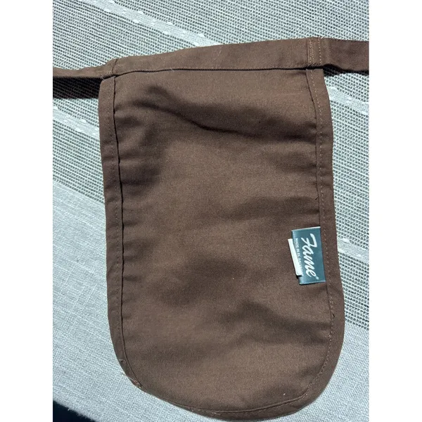 Hooters Waitress Apron Utility Pocket Waist Pouch Brown Orange‎ Logo - Image 2
