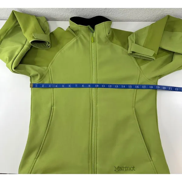 Marmot Womens Jacket Softshell M Green Fleece Lined Wind Resistant Hiking Coat - Image 10