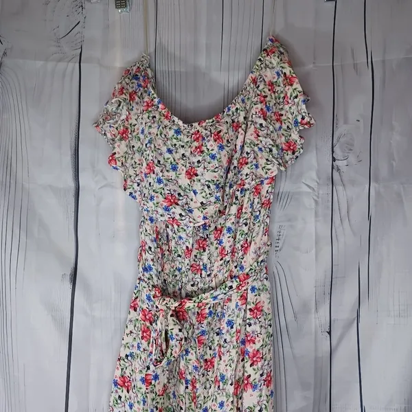 Umgee strapless flowy boho floral wide leg jumpsuit - Image 7
