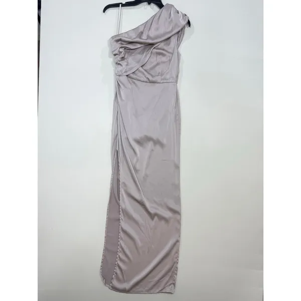 elle zeitoune Luna one shoulder maxi Satin Gown Size XS - Image 7