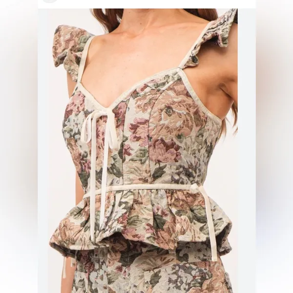 NWOT Altar'd State Floral Tapestry Corset Top - Image 7