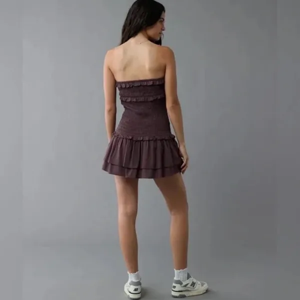 American Eagle Smocked Ruffle Mini Dress W2308 Sz M - Image 3