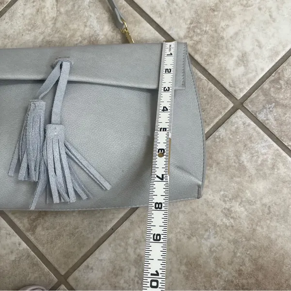 Anthropologie Faux Leather Tassel Crossbody. EUC Snap Closure Purse Satchel‎ - Image 11