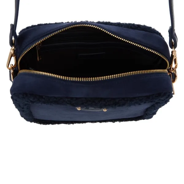 New BEARPAW Women's Faux Suede Shearling Trim Crossbody‎ Camera Handbag - Image 4