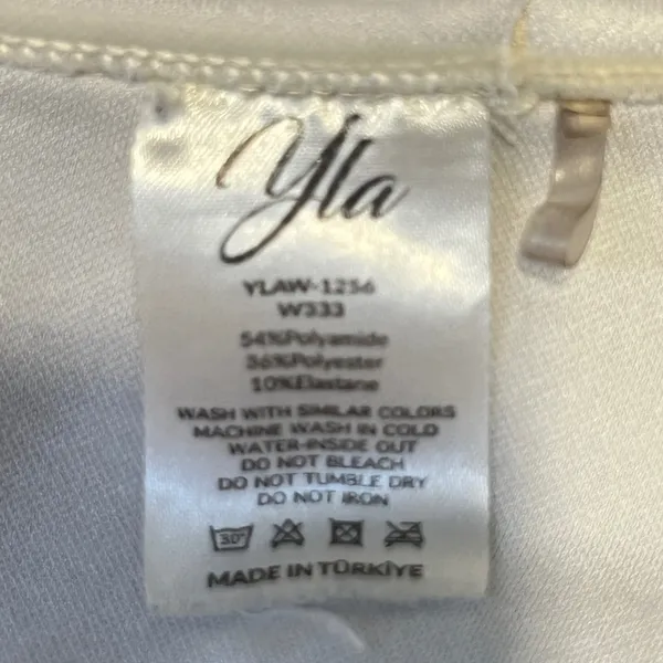 1007 | Youngla‎ Seamless Ribbed Strapless Bandeau Tube Top Cream Women Medium - Image 6