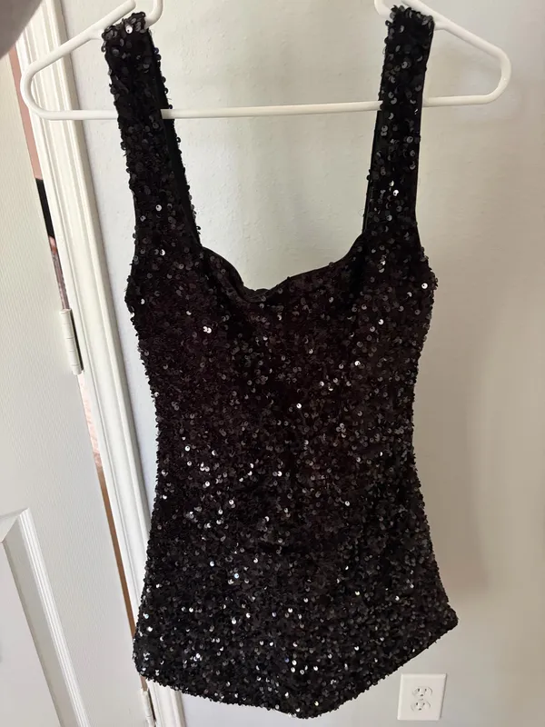 Princess Polly Miss Me Mini Sequin Dress Black 4 - Image 5