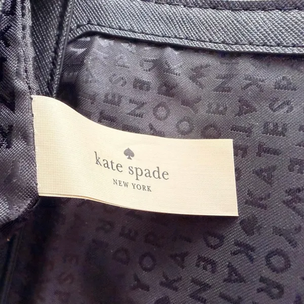 Kate Spade Laurel Way Greer Crossbody Purse Black Leather Chain Large Clutch - Image 9