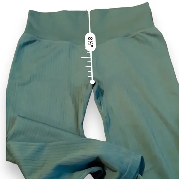 Pink Victoria's Secret Active Green Ribbed‎ Mid Rise Cropped Leggings Sz S - Image 9