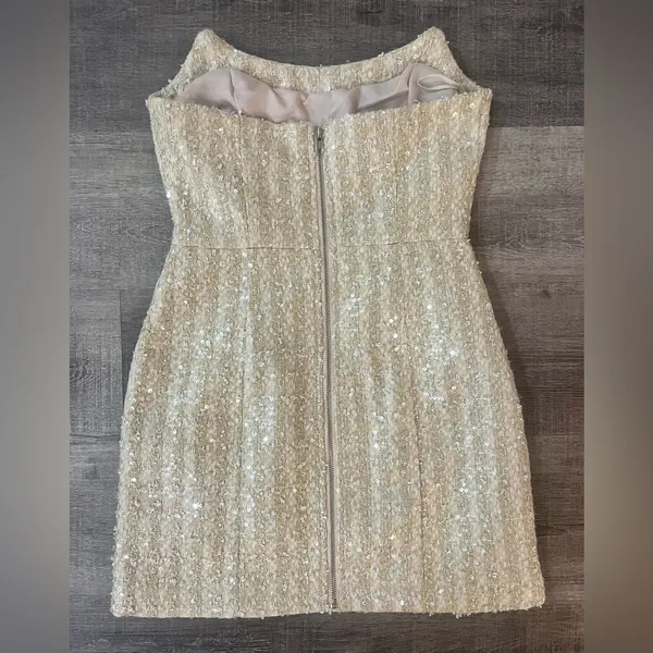 LINE & DOT Pearl Mini Dress in Ivory - Image 4