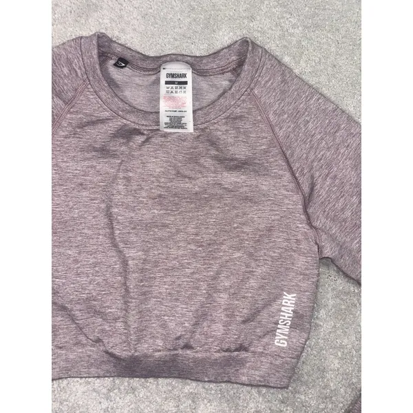 Gymshark Womens Adapt Marl Crop Top Size M Long Sleeve Seamless Workout Gym Flaw - Image 3