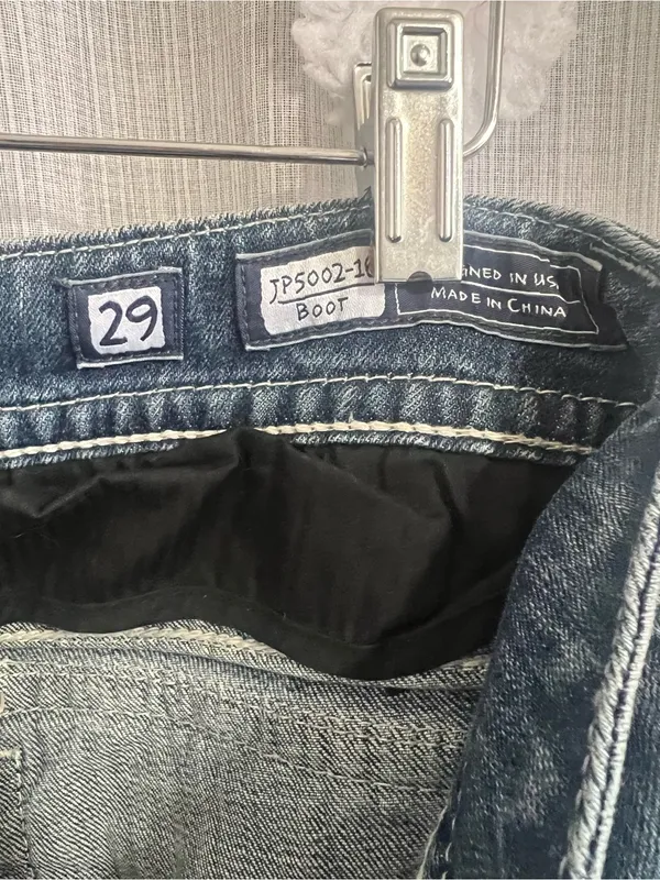 Miss Me Blue Distressed boot Jeans with Studded Pocket - Image 7
