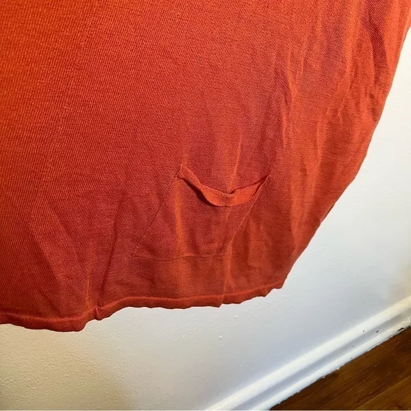 Vero Moda Womens Sz Small Inez Oversized Blouse Pink Orange Pockets Short Sleeve - Image 5