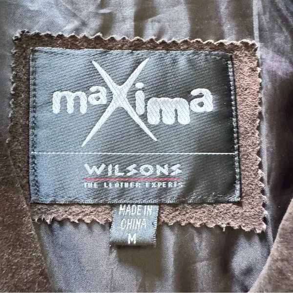 Wilson’s Leather Maxima Brown Suede Leather Jacket Women’s Size M Button Front - Image 7