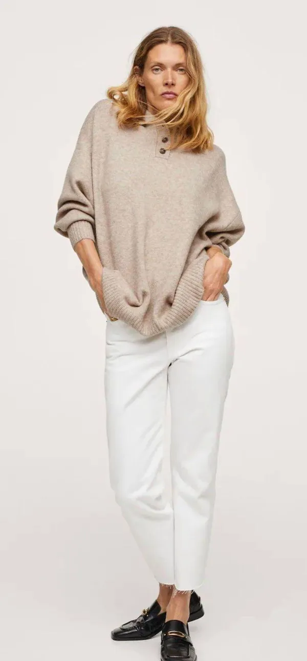 Mango Oversized Polo Sweater - Image 3