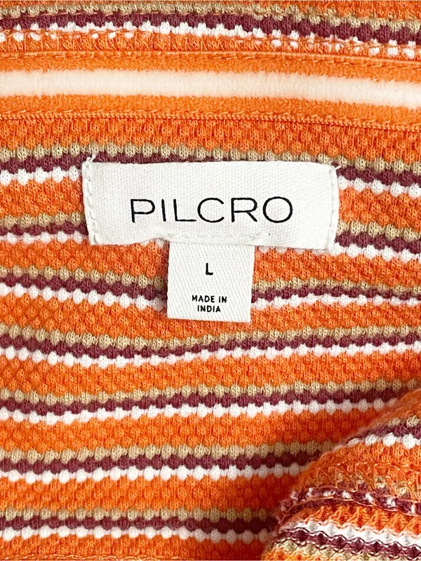 Pilcro High Tide Halter Slim Midi Dress Large Orange Stripe Anthropologie - Image 11