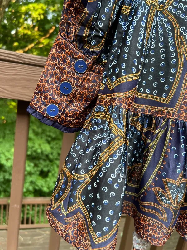 NWOT FARM Rio Floral Paisley Ruffles Mini Dress Glam Boho Long Sleeve Size S - Image 6