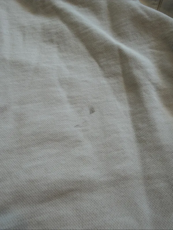 Madhappy Medium Cream Heavy Hoodie with Blue stitching and screen printed logo - Image 7